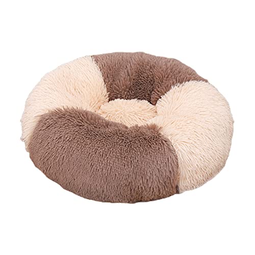 Hunde- und Katzenbett mit Kissen, rutschfeste Unterseite, rund, lang, Plüsch, Katzennest für warmes Schlafen – #12 von CUSROS