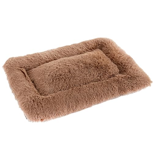 Self Heating Pets Cat & Dog Bed, Thermal Dog Cat Blanket, Pet Mat Soft Comfortable Plush Dog Bed Mat, Crate Bed Kennel Pad Mattress, Pet Cushion for Small Medium Large Dogs Brown von CUSROS