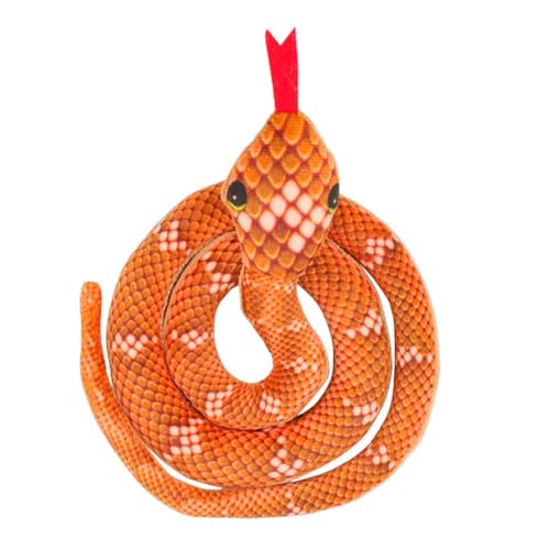 Spielzeug für Kätzchen zum Trainieren, Energiefreisetzung, interaktives Katzenschlangen-Design, realistisch, mit Katzenminze, bissfest, lindert Langeweile, Zähneknirschen, weicher Plüsch Orange Spielzeug für Kätzchen zum Trainieren, Energiefreisetzung, interaktives Katzenschlangen-Design, realistisch, mit Katzenminze, bissfest, lindert Langeweile, Zähneknirschen, weicher Plüsch Orange von CUSROS