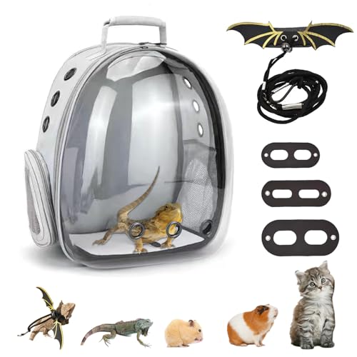 CUTENNIOU Tragetasche für Bartagamen, mit Geschirr und Leine, Set für große Kleintiere, Rucksack, Blasenfenster, tragbar, für Reptilien, Eidechsen, Kaninchen, Vogel, Meerschweinchen, Katzen, Reisen, CUTENNIOU Tragetasche für Bartagamen, mit Geschirr und Leine, Set für große Kleintiere, Rucksack, Blasenfenster, tragbar, für Reptilien, Eidechsen, Kaninchen, Vogel, Meerschweinchen, Katzen, Reisen, von CUTENNIOU