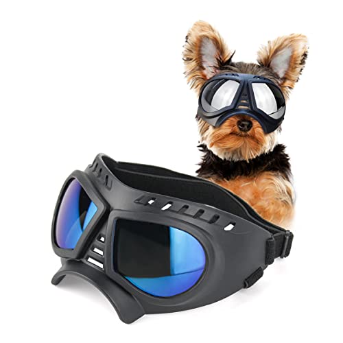 CUTIECLUB Brille für Hunde, Haustier Sonnenbrille Brille Weiche Rahmen Maske Brille Winddicht Augenschutz Brille Blau von CUTIECLUB