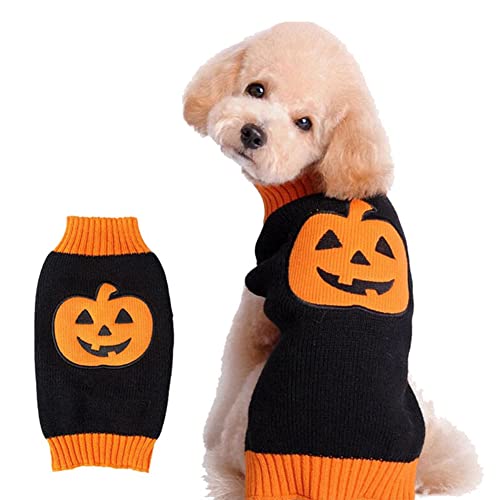 CUTIECLUB Halloween-Kostüm für Hunde und Katzen, mit Totenkopf, Kürbismuster, niedliches Haustierkostüm für Katzen, Kätzchen, Welpen, Hunde, Kürbis XXL von CUTIECLUB
