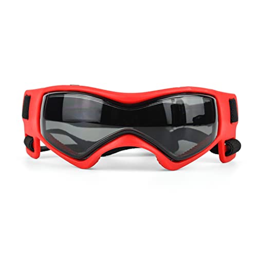 CUTIECLUB Hundebrille Sonnenbrille Augenschutz Hundebrille Wasserdicht Antibeschlag Weicher Rahmen Haustier Sonnenbrille Rot von CUTIECLUB