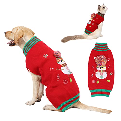 CUTIECLUB Hundepullover für Weihnachten, gestrickte Weihnachts-Rentier-Haustier-Katzenpullover Winterkleidung für kleine bis mittelgroße Hunde Katzen S von CUTIECLUB