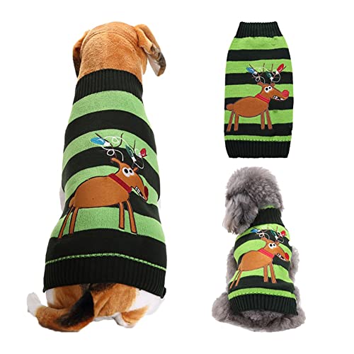 CUTIECLUB Hundepullover für Weihnachten, gestrickte Weihnachts-Rentier-Haustier-Katzenpullover Winterkleidung für kleine bis mittelgroße Hunde Katzen XXS CUTIECLUB Hundepullover für Weihnachten, gestrickte Weihnachts-Rentier-Haustier-Katzenpullover Winterkleidung für kleine bis mittelgroße Hunde Katzen XXS von CUTIECLUB