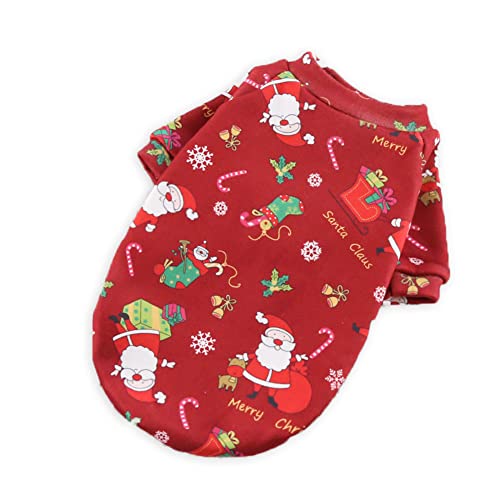 CUTIECLUB Hundepullover mit Weihnachtsmann-Muster, Rot, Größe M von CUTIECLUB