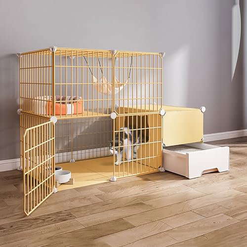 CUTPOIY Katzenkäfige für den Innenbereich DIY Katzenzaun Haustierbett Katzenhaus Abnehmbares Metall-Katzenhaus für kleine Haustiere, für kleine Haustiere CUTPOIY Katzenkäfige für den Innenbereich DIY Katzenzaun Haustierbett Katzenhaus Abnehmbares Metall-Katzenhaus für kleine Haustiere, für kleine Haustiere von CUTPOIY