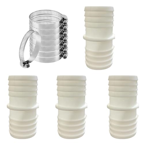 CUVZORA 4 Stück Schlauchverbinder 38mm auf 38mm, Poolschlauch Adapter mit 8 Edelstahl Schlauchschellen, Doppelschlauchtülle, Hochwertige Poolschlauch Verbinder, Pool Adapter CUVZORA 4 Stück Schlauchverbinder 38mm auf 38mm, Poolschlauch Adapter mit 8 Edelstahl Schlauchschellen, Doppelschlauchtülle, Hochwertige Poolschlauch Verbinder, Pool Adapter von CUVZORA