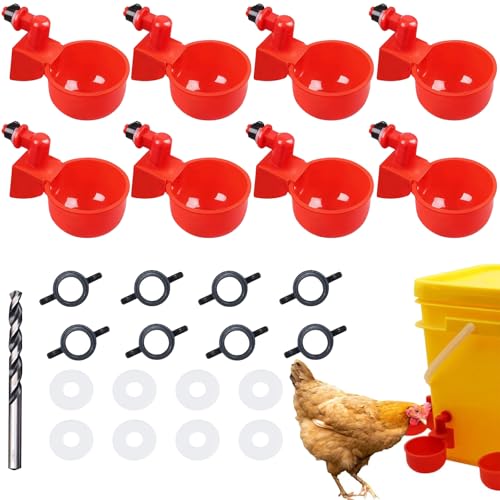 CUVZORA Hühnertränke 8er Set, Automatische Geflügeltränke mit auslaufsicherem Design, Leicht zu reinigen und langlebig für Hühner, Enten und Gänse, Ideal für kleine Farmen und Hobbyzüchter CUVZORA Hühnertränke 8er Set, Automatische Geflügeltränke mit auslaufsicherem Design, Leicht zu reinigen und langlebig für Hühner, Enten und Gänse, Ideal für kleine Farmen und Hobbyzüchter von CUVZORA