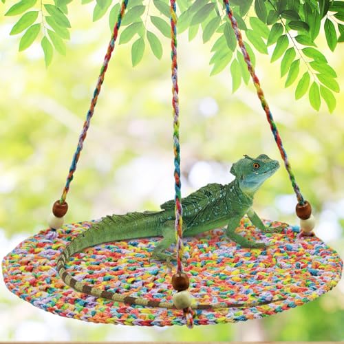 CUXFLS Reptilien-Hängematte, Schaukel, Sommerbett für kleine Haustiere, geeignet für Geckos, Eidechsen, Chamäleons, Eichhörnchen, eine Vielzahl von Farben (YW2) von CUXFLS