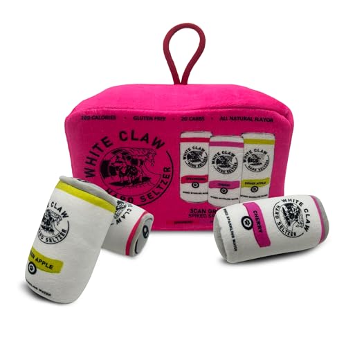 CUXFLS Welpenspielzeug mit Quietschelement, Plüsch, lustiges Weinflaschenmuster, drei Miniatur-Spielzeuge und Aktivitätenhaus-Kombinationsset, geeignet für kleine, mittelgroße und große Hunde, von CUXFLS