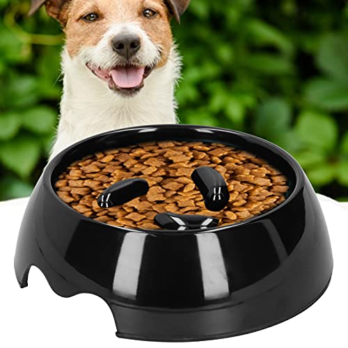 CUYT Fütterungsschale, vernünftiger dreistufiger Langsamfutterautomat, tragbar für Haustier für Hund(S, Black) von CUYT