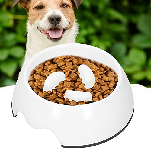 CUYT Fütterungsschale, vernünftiger dreistufiger Langsamfutterautomat, tragbar für Haustier für Hund(S, White) von CUYT