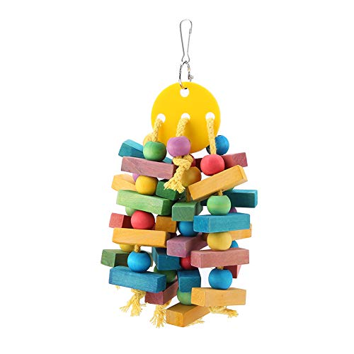 CUYT Hängende Blöcke Vogel-Kauspielzeug, Schaukel-Holzspielzeug, für Papageien, die Spielzeug reißen Vogelbiss-Spielzeug von CUYT