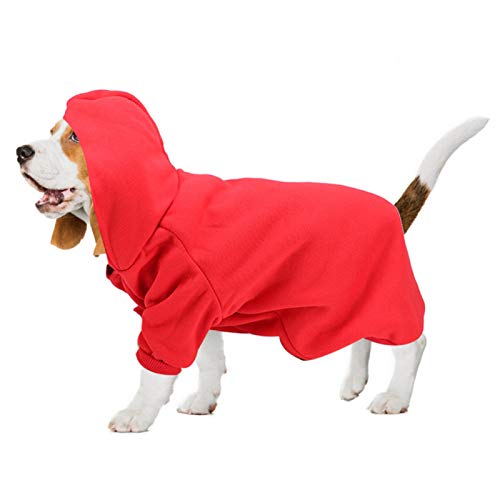 CUYT Hund Hoodie, Haustier Hund Katze Hoodies Welpen Winter(red, XL) von Fockety