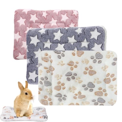 CVASNF 3 Stück Kaninchen Bett, Warme Flauschige Kleintier Plüschbett Meerschweinchen Bett Kleine Tiere Zubehoer für Kaninchen Chinchilla Eichhörnchen Meerschweinchen von CVASNF
