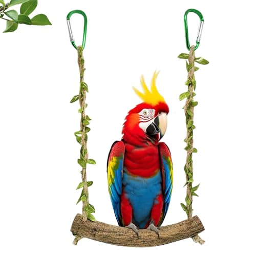 Vogelschaukel, Vogelspielzeug Wellensittich Schaukel Naturholz Wellensittich Zubehör Papageienspielzeug Sitzstangen für Vogelkäfige für Papageien Kanarienvogel Nymphensittich von CVASNF