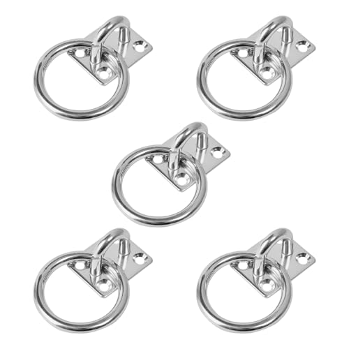 CVDYWDJIE 5 Stück Edelstahl-Ringschnalle, Pferde-Krawattenring, Metall-Befestigungsring, Ring-Befestigungspolster-Augenplatte, Ring-Befestigungsschnalle von CVDYWDJIE