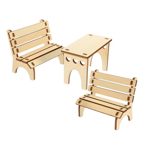 CVUTOVO 1 Satz DIY zusammengebautes drinnen Hamsterzubehör Versteck Tisch kleines Tier für kleine Tieraktivitäten Hamsterholzspielplatz Haustiere hölzern von CVUTOVO