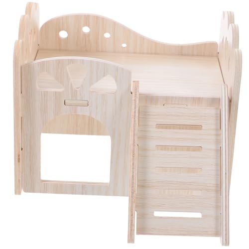 CVUTOVO 1 Satz Holzlabyrinth Hütte Klein Meerschweinchenzubehör Hamsterhaus Meerschweinchen -versteck Meerschweinchenhütte Tiere Bettwäsche Meerschweinchen Gemütlich Hamsterhäuser Hölzern von CVUTOVO