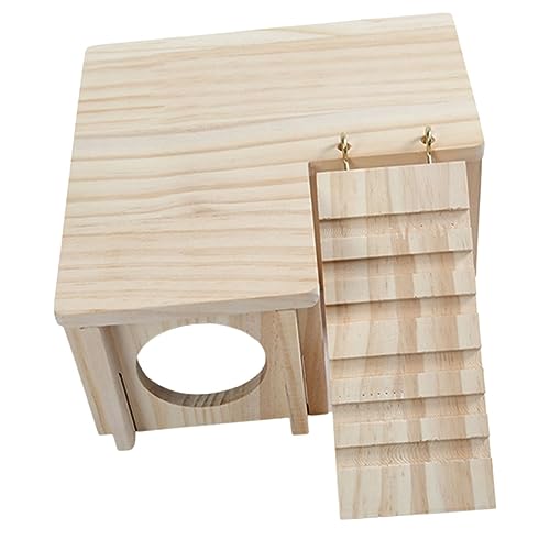 CVUTOVO 1 Satz Kleintierhaus aus Holz für Hamster und Versteckspielzeug und Schlafplatz für Kleine Haustiere um Spaß und Bewegung zu Fördern für Chinchillas Hamster von CVUTOVO