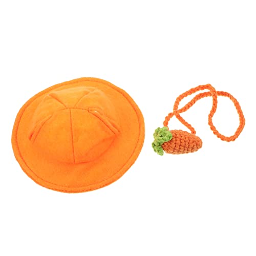CVUTOVO 1 Satz Teiliges Bunny Hut und Karotten Tasche Atemberaubende Dekoration für Kaninchen und Kleine Tiere für Partys und Besondere Anlässe von CVUTOVO