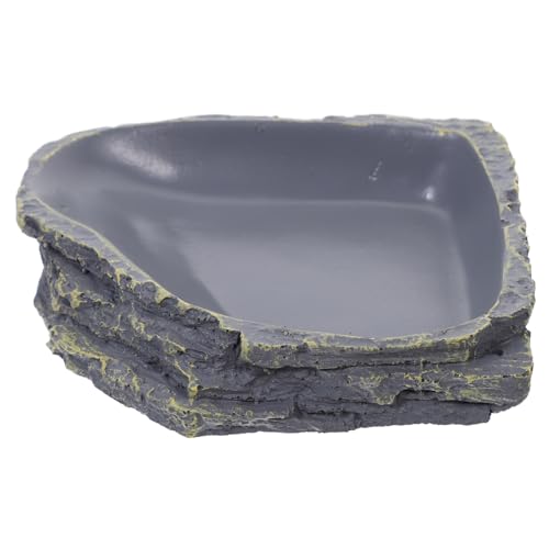 CVUTOVO 1 Stück Langlebige Futter und Wasserschale aus Harz für Reptilien Natürliches Design für Schildkröten Eidechsen und Andere Kriechtiere Leicht zu Reinigen für Terrarien von CVUTOVO