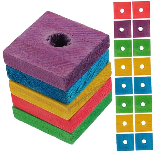 CVUTOVO 100 Stück Papageien Holz Kauen Spielzeug Beißspielzeug für Vögel Kauspielzeug aus Holzchips Sicheres Vogelspielzeug für Wellensittiche und Nymphensittiche CVUTOVO 100 Stück Papageien Holz Kauen Spielzeug Beißspielzeug für Vögel Kauspielzeug aus Holzchips Sicheres Vogelspielzeug für Wellensittiche und Nymphensittiche von CVUTOVO
