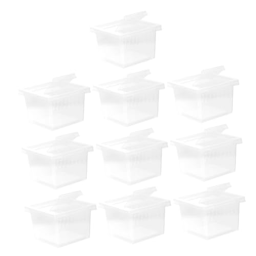 CVUTOVO 10 Stück Transparente Reptilien Futterbox für Insekten Spinnen und Reptilien Belüftetes Kompaktes Kunststoffterrarium mit Luftzirkulation für Zucht und Haltung von und von CVUTOVO