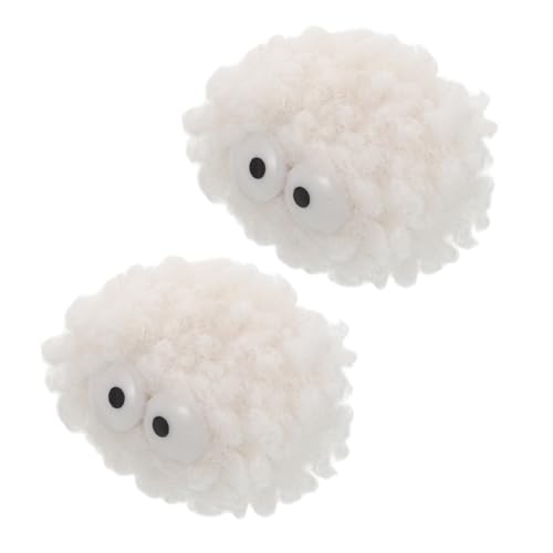 CVUTOVO 2 Stück Katzen Pompom Bälle mit Glocke Interaktives für Kätzchen Weiche und Strapazierfähige Plüschbälle zur Spielverhaltens Innenräumen von CVUTOVO