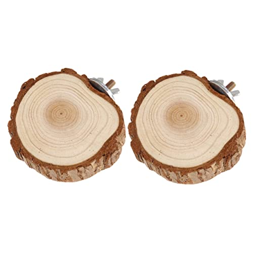 CVUTOVO 2 Stück Teiliges Hamster Meerschweinchen holzplattform Natürliche Vogel käfig sitzstangen Robuste und Dekorative Sprungbretter für Papageien und Kleine Haustiere Langlebig und von CVUTOVO