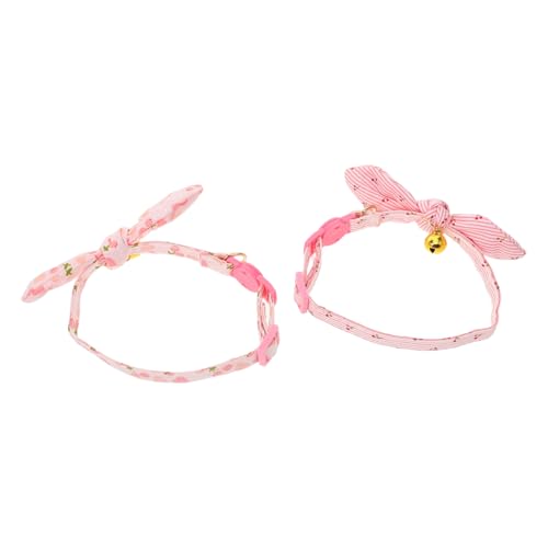 CVUTOVO 2 Stück Teiliges Verstellbares Hundehalsband mit Glocke Kleine Hundehalskette mit Blumenmotiv Niedliches Haustier Accessoire für Geburtstagsfeiern Fotoshootings und Stilvolle von CVUTOVO