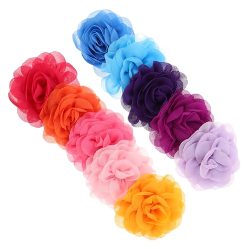 CVUTOVO 20 Stück Hundehalsband-blumenaufsätze, Mehrfarbig, Chiffon, Haustier-Fliege, Charms, Halsbandaufsätze, Zubehör Für Katzen, Hunde, Partys, Feiern von CVUTOVO