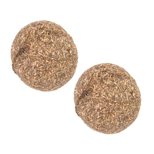 CVUTOVO 2Stücke Katzenminze Ball Naturbelassene Katzenspielzeuge zur Stimulation Natürlichen Instinkts Essbar und Unordentlich für Entspannte Katzen von CVUTOVO