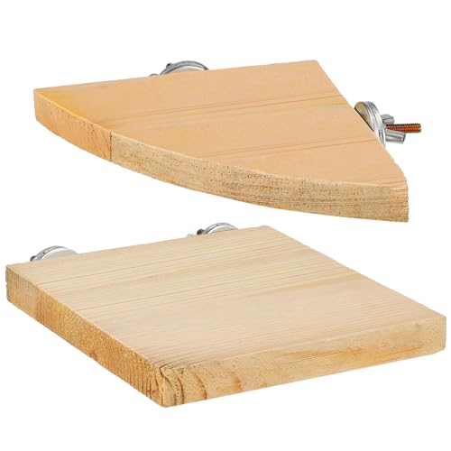 CVUTOVO 2Stücke Vogel Perch Plattformen aus Holz für Käfigzubehör für Kleine Papageien Wellensittiche und Nymphensittiche Sicheres Design mit Schrauben für Einfache von CVUTOVO