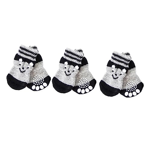 CVUTOVO 3 Paare rutschfeste Hundesocken aus Baumwolle Warme Pfotenschutz Socken für Kleine Hunde und Welpen Bequeme und Abriebfeste Haustiersocken für Innenbereich Schwarzes Bärenmuster CVUTOVO 3 Paare rutschfeste Hundesocken aus Baumwolle Warme Pfotenschutz Socken für Kleine Hunde und Welpen Bequeme und Abriebfeste Haustiersocken für Innenbereich Schwarzes Bärenmuster von CVUTOVO