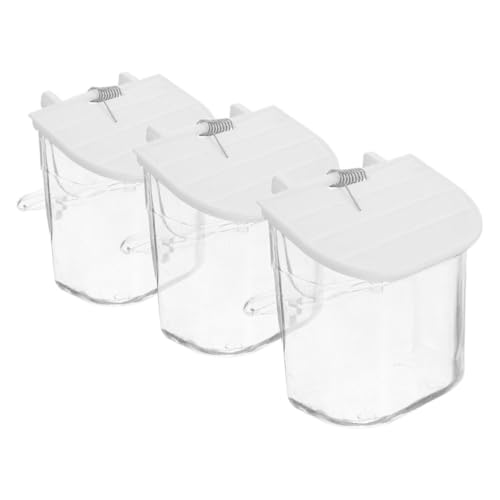 CVUTOVO 3 Stück Teiliges Vogelkäfig Futterhalter Spritz und Spill Freie Futtertassen für Kleine Vögel Praktische Futterspender für Papageien und Sittiche für Fütterung von CVUTOVO