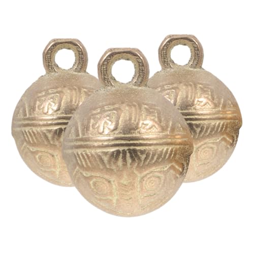 CVUTOVO 3stücke Kupferglocken Für Haustierhalsbänder Feng-Shui-Glocke Bastelglocken-anhänger Tragbare Hundeglocken Kleine Vintage-Kupfer-dekor-türklingel von CVUTOVO