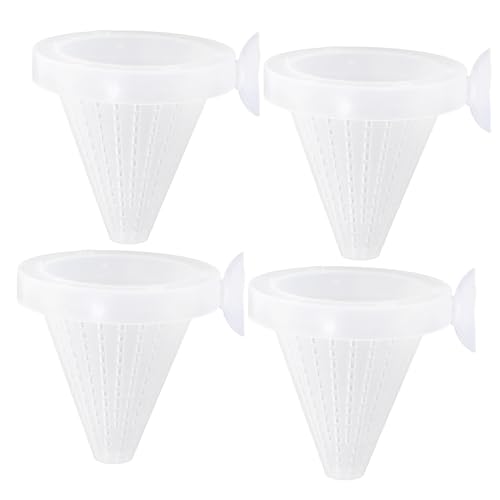 CVUTOVO 4 Stück Futterbecher für Aquarien Zylinderförmige Futterspender mit Saugnäpfen für Garnelen und Kleine Fische Futterzubehör für Aquarienhaltung Zufällige Farbe Zufällige Farbe von CVUTOVO