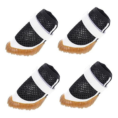 CVUTOVO 4 Stück Hundeschuhe für Sommer Atmungsaktive rutschfeste Pfotenschutz Schuhe für Hunde für und Außenbereich Schwarz CVUTOVO 4 Stück Hundeschuhe für Sommer Atmungsaktive rutschfeste Pfotenschutz Schuhe für Hunde für und Außenbereich Schwarz von CVUTOVO