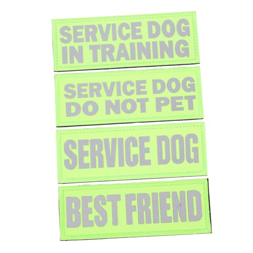 CVUTOVO 4 Stück Reflektierende Hundepatches Teiliges Verschleißfest Professionelles Service Hundezubehör Reflektierendes Klettband für Hundegeschirr Nachts Sichtbar Stilvoll und Robust von CVUTOVO
