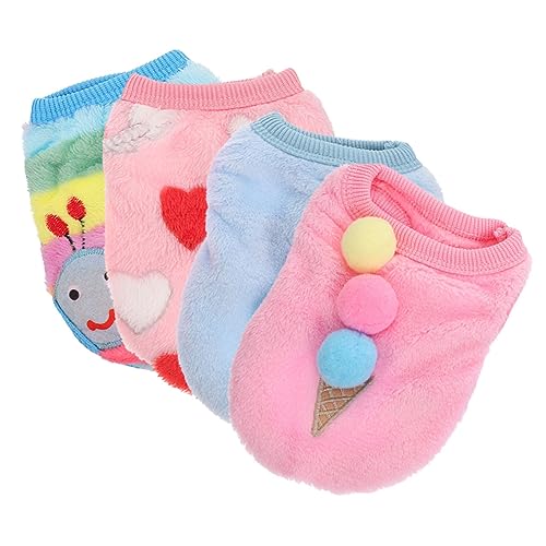 CVUTOVO 4Stücke Teiliges Hunde Warmkostüm für Winter Entzückender Haustierpullover im Liebevollen Design für Kleine Hunde und Welpen Atmungsaktiv und Bequem für von CVUTOVO