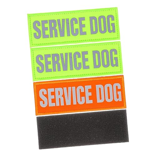 CVUTOVO 4Stücke Teiliges Reflektierende Hundeaufkleber für Hundegeschirr Service Dog Patches und Strapazierfähige Patches für Großes Hunde Zubehör von CVUTOVO