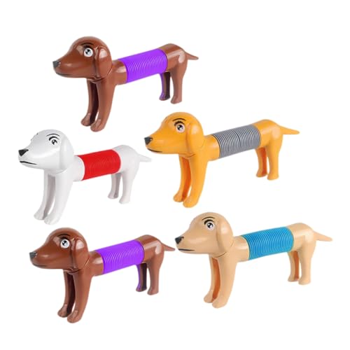 CVUTOVO 5 Stück Teiliges Pop Tube Hundespielzeug Dehnbar und Stressabbauend Bunte Sensorische Röhren Langlebig und Vielseitig für Party und Alltagsspiel Fördert Entspannung und von CVUTOVO