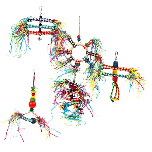 CVUTOVO 5stücke Teiliges Hängendes Papageien-kauspielzeug Buntem Material Nibbling-Spielzeug Für Sittiche Und Vögel Und Trainieren Im Käfig CVUTOVO 5stücke Teiliges Hängendes Papageien-kauspielzeug Buntem Material Nibbling-Spielzeug Für Sittiche Und Vögel Und Trainieren Im Käfig von CVUTOVO