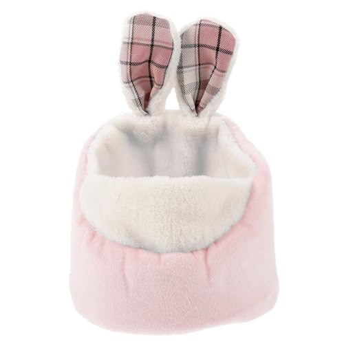 CVUTOVO Baumwollnest für Haustiere Versteck Eichhörnchen Plüsch Bettwäsche Meerschweinchen Heu Hamsterbett Schlafhaus für kleines Haustier kleine Haustiermatten Hamsternest Flanell Rosa von CVUTOVO