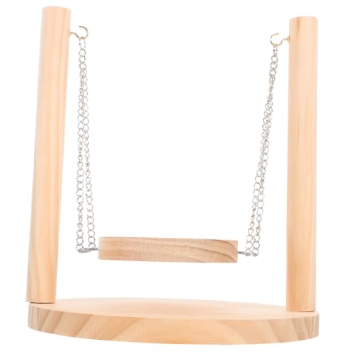 CVUTOVO Hamster Holzschaukel Hängendes Kletterspielzeug zur Zahnpflege für Hamster Hängematte für Kleintiere Aktivität für Habitat von CVUTOVO