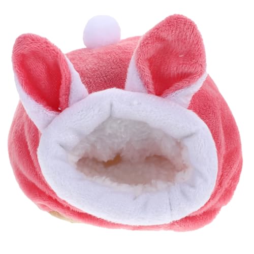 CVUTOVO Hamster Nest Warmes Und Gemütliches Schlafbett Für Kleine Tiere Niedliches Kaninchen-Design Für Hamster Igel Und Andere Kleintiere Rosa Farbton von CVUTOVO