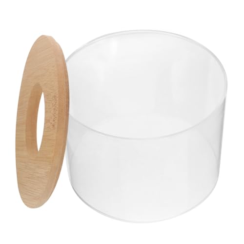 CVUTOVO Hamster Sandbad Box mit Holzdeckel Transparente Badewanne für Tägliches und Toilettennutzung für Hamster Chinchillas und Andere Kleine Kleintier Badezimmer Wiederverwendbar Klein von CVUTOVO