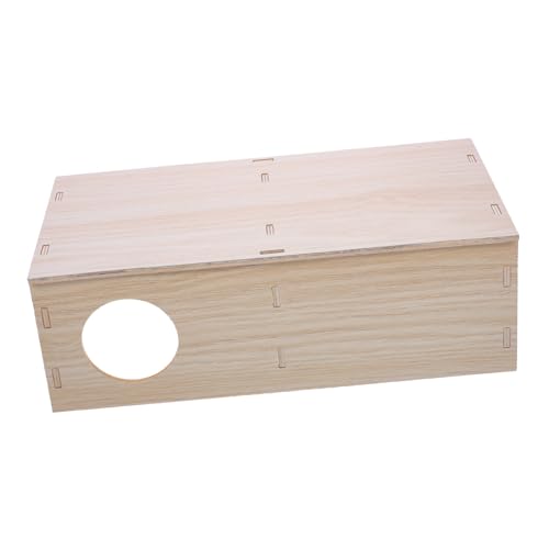 CVUTOVO Hamsterhaus aus Holz Mehrkammer Hideout für Hamster Sicheres Versteck aus Natürlichem Holz für Dwarfhamster Zwerghamster und Ähnliche Kleintiere und Ruheplatz von CVUTOVO